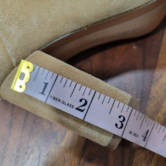 Banana Republic Knee High Tall Suede Slouchy Tan Heeled Boots Size 7 - Picture 12 of 13